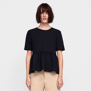 Zara Peplum Top in Black